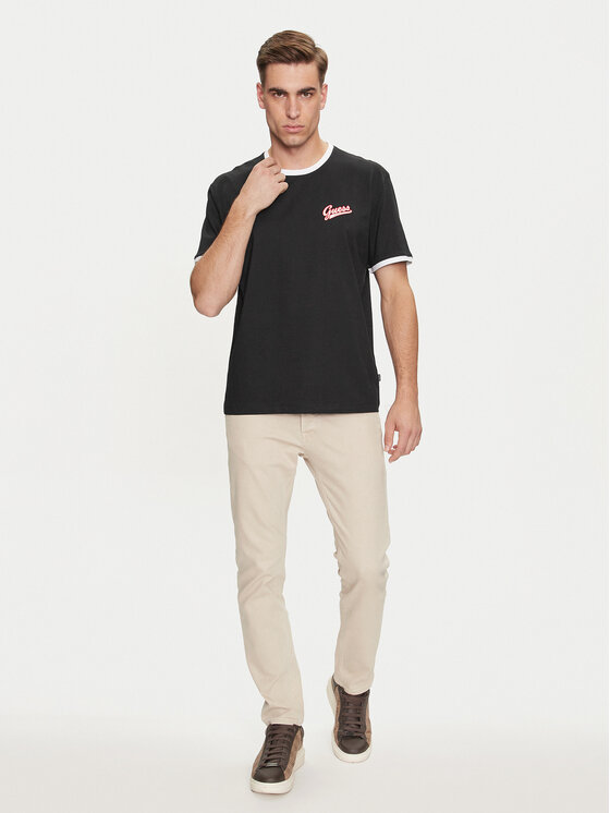 Guess Jeans Guess Jeans Tričko M4YI43 K8FQ4 Čierna Regular Fit