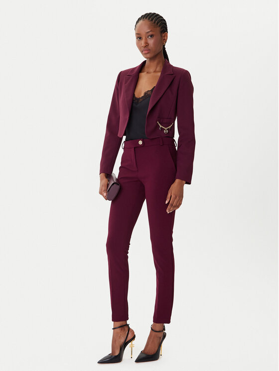 Rinascimento Rinascimento Chinosy CFC0126226003 Bordowy Slim Fit