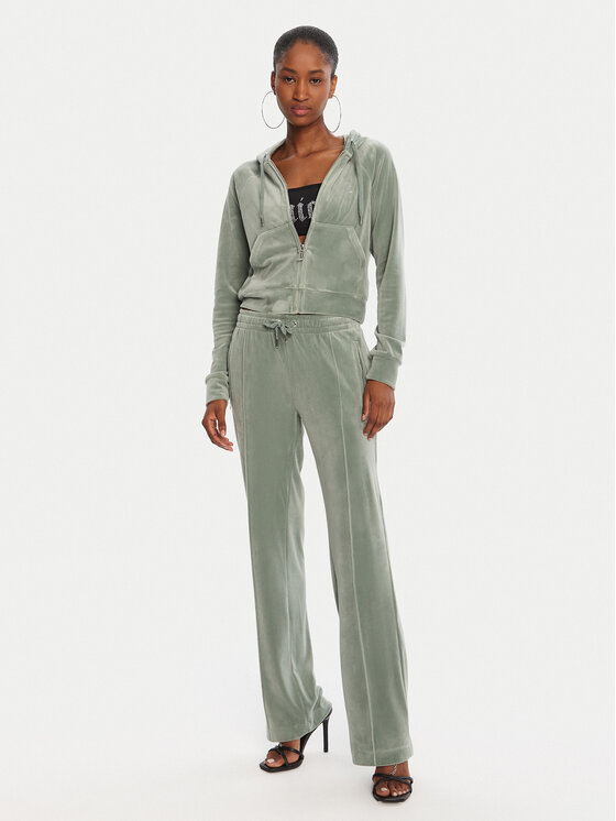 Juicy Couture Juicy Couture Donji dio trenerke Tina JCAPW045 Zelena Regular Fit