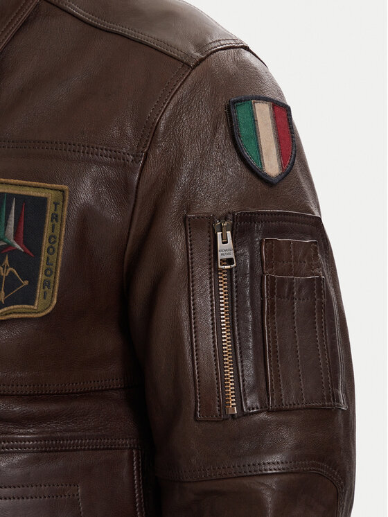 Aeronautica Militare Aeronautica Militare Kožená bunda 261PN5058U100839 Hnedá Regular Fit