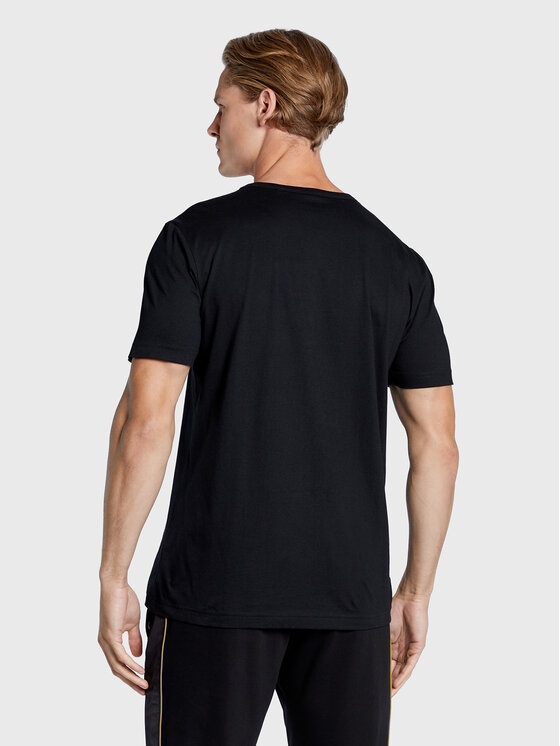 Boss T-Shirt Curved Logo 50469045 Czarny Regular Fit | Modivo.pl