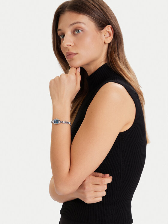 Daniel Wellington Daniel Wellington Zegarek Quadro Mini Reflection DW00100846 Srebrny
