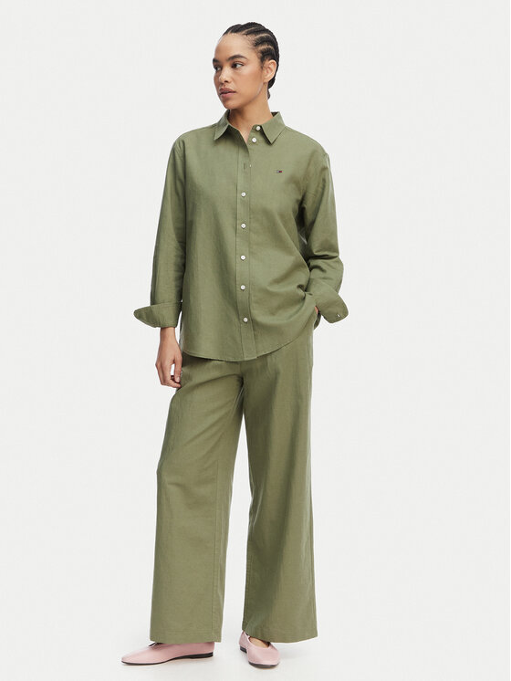 Tommy Jeans Tommy Jeans Риза DW0DW22209 Зелен Relaxed Fit