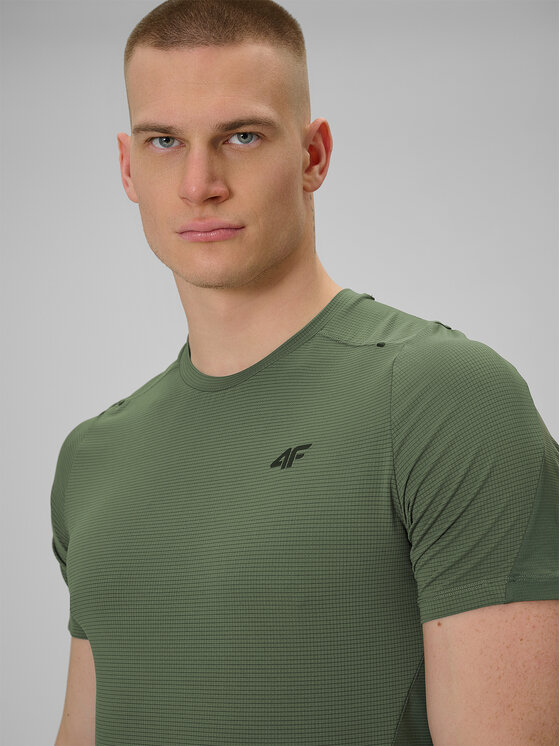 4F 4F Koszulka techniczna ATHLETIC Khaki Regular Fit