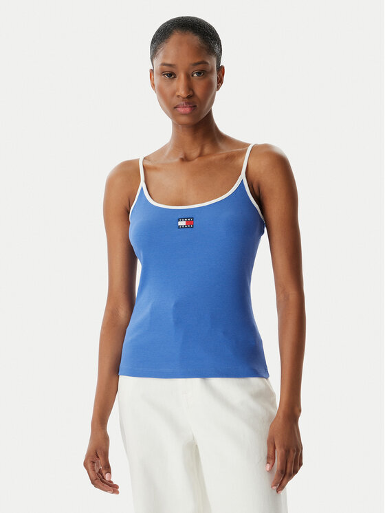 Tommy Jeans Tommy Jeans Top DW0DW22261 Modra Slim Fit