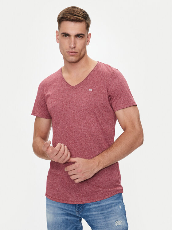 Tommy Jeans Tričko Jaspe DM0DM09587 Červená Slim Fit