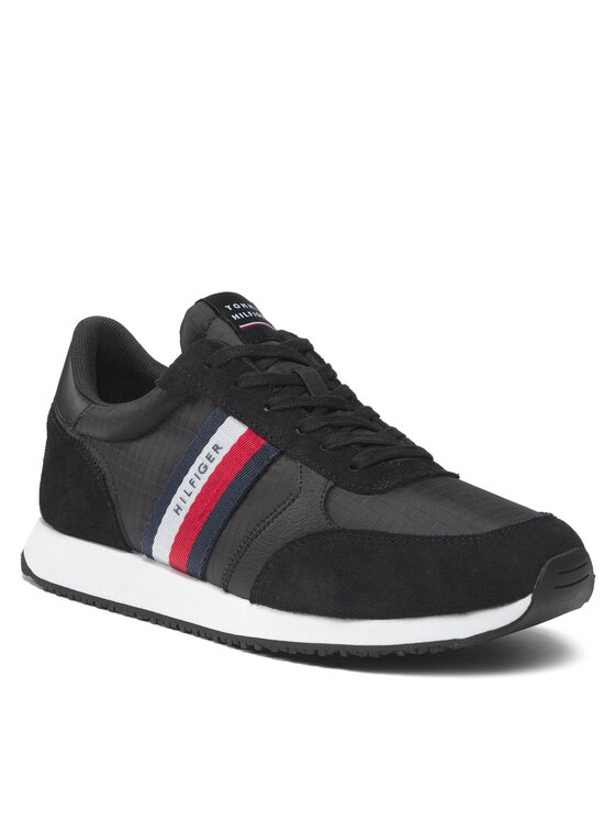 Tommy Hilfiger Tommy Hilfiger Сникърси Runner Lo Mix Ripstop FM0FM03737 Черен