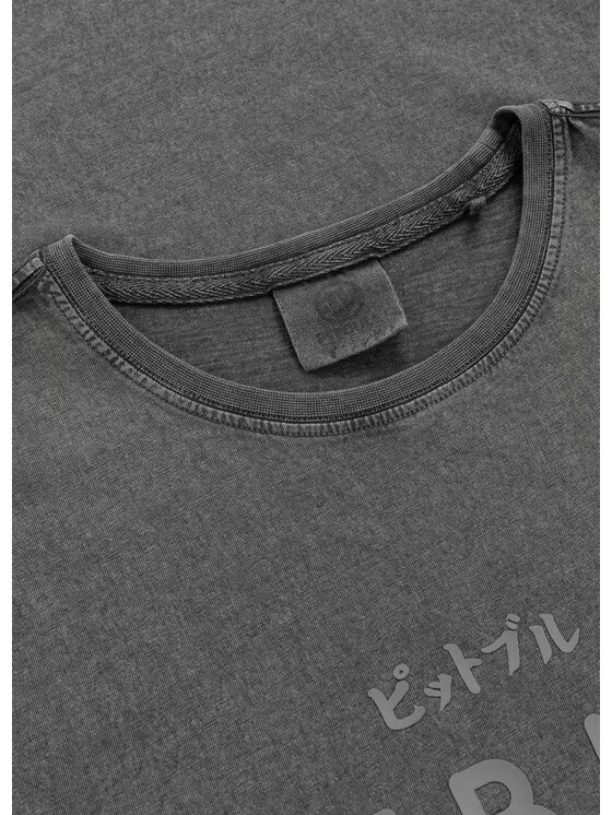 PITBULL PITBULL T-Shirt Koszulka męska Denim Washed MT. FUJI XL Szary Regular Fit