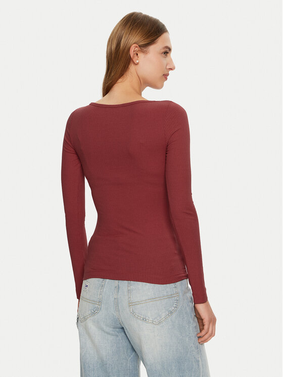 Lee Lee Bluzka 112355150 Czerwony Slim Fit