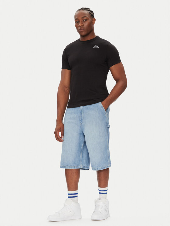 Kappa Kappa Tricou Logo Korpo Cafers 304J150 Negru Slim Fit