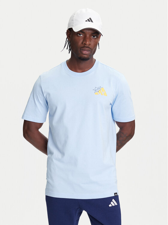 adidas adidas Tricou Food Grilled Cheese Graphic JM6460 Albastru celest Regular Fit