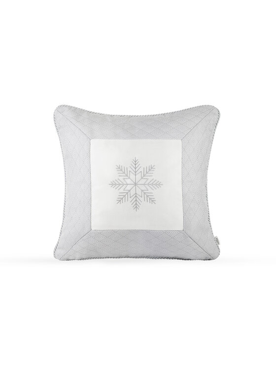 Doram design Doram design Poduszka dekoracyjna Srebrna poduszka zimowa Snowflake IV 50x50 cm Szary