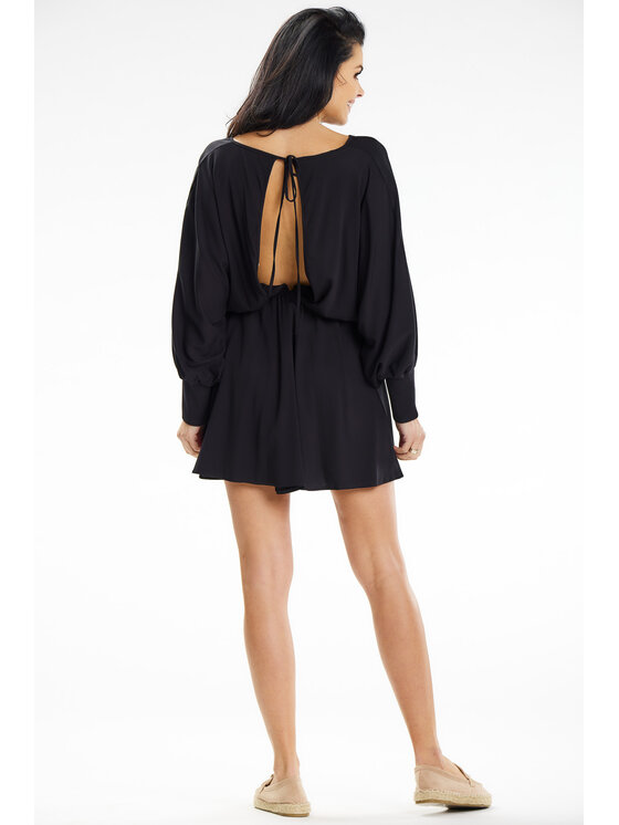 Awama Awama Sukienka letnia A640 Czarny Basic Fit
