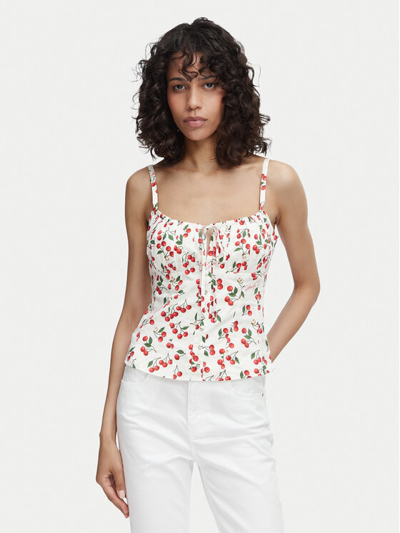 Guess Guess Τοπ W6YH97 W4497 Λευκό Regular Fit