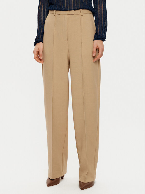 Tommy Hilfiger Tommy Hilfiger Hlače iz tkanine WW0WW43875 Bež Regular Fit