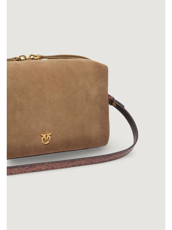 PINKO PINKO Torebka BAULETTO TRITTICO SUEDE SPRAYI Beżowy