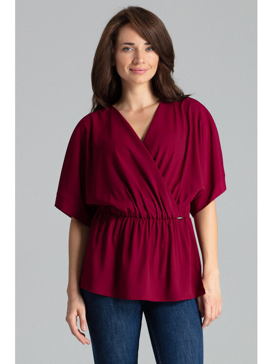 Lenitif Lenitif Blusa L063 Rosso Regular Fit