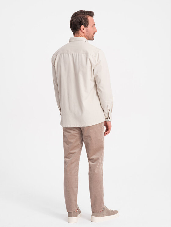 Ombre Ombre Košile OM-SHCS-0146 Béžová Regular Fit