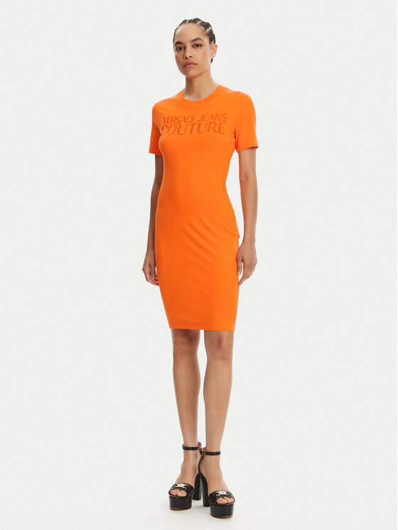 Versace Jeans Couture Versace Jeans Couture Φόρεμα καθημερινό 78HAOS04 Πορτοκαλί Slim Fit