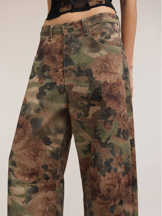 Motivi Motivi Pantaloni di tessuto P0BSQ005255N0Z5 Verde Over Fit