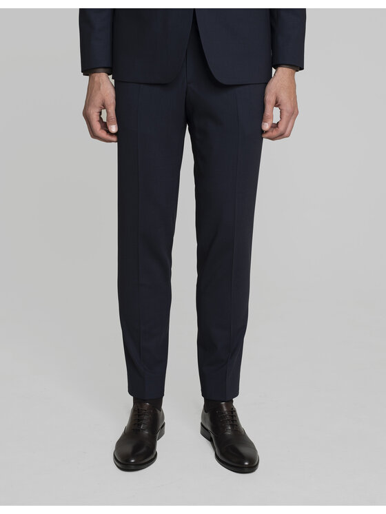 Borgio Borgio Spodnie garniturowe parma Granatowy Slim Fit