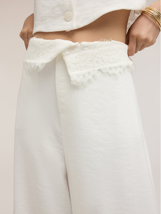 Motivi Motivi Pantaloni di tessuto P06RQ004924N011 Bianco Over Fit