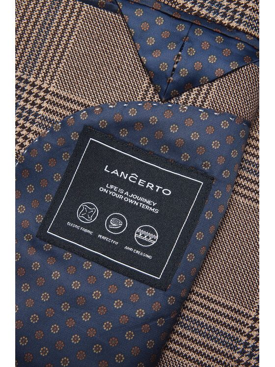 Lancerto Lancerto Marynarka Asti MA131224000017 Beżowy Slim Fit