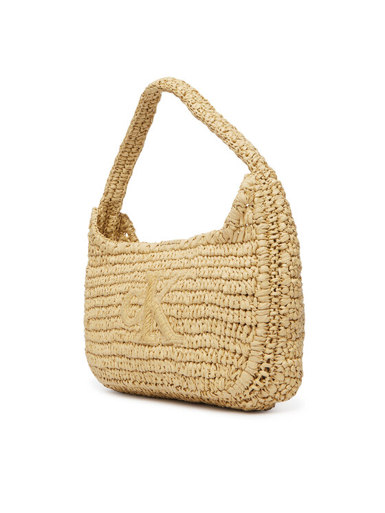 Calvin Klein Calvin Klein Дамска чанта Bold Ck Raffia Sm Shoulder Bag LV04F3449G Кафяв