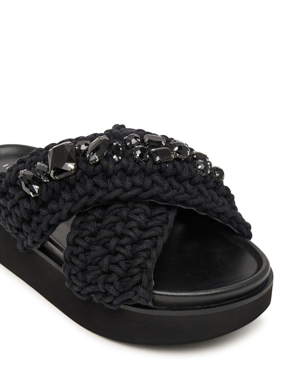 Inuikii Inuikii Klapki Woven Stones Platform 1004.005.0043 Czarny