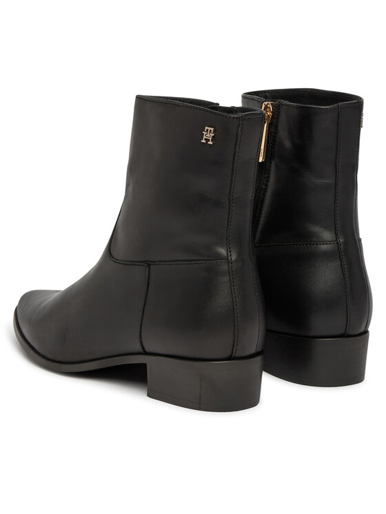 Tommy Hilfiger Tommy Hilfiger Botki Leather Ankle Boot W Zip FW0FW09921 Czarny