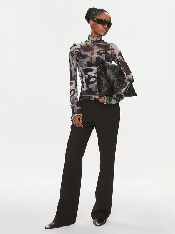 HUGO Hugo Medžiaginės kelnės Hovani 50482091 Juoda Regular Fit