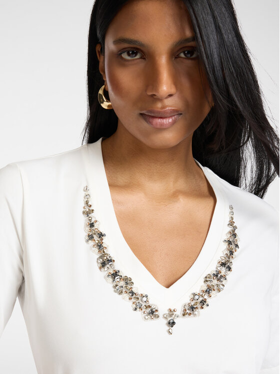 Elena Mirò Elena Mirò T-shirt G339Z000547N011 Bianco Regular Fit