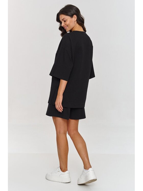 Makadamia Makadamia Dres m870 Czarny Oversize