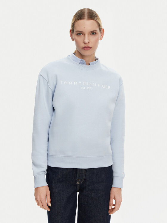Tommy Hilfiger Mikina WW0WW39791 Modrá Relaxed Fit