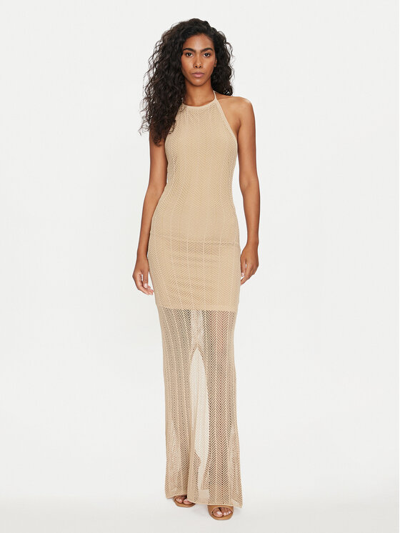 Guess Guess Φόρεμα καθημερινό Sophie W4GK24 Z3E60 Μπεζ Slim Fit