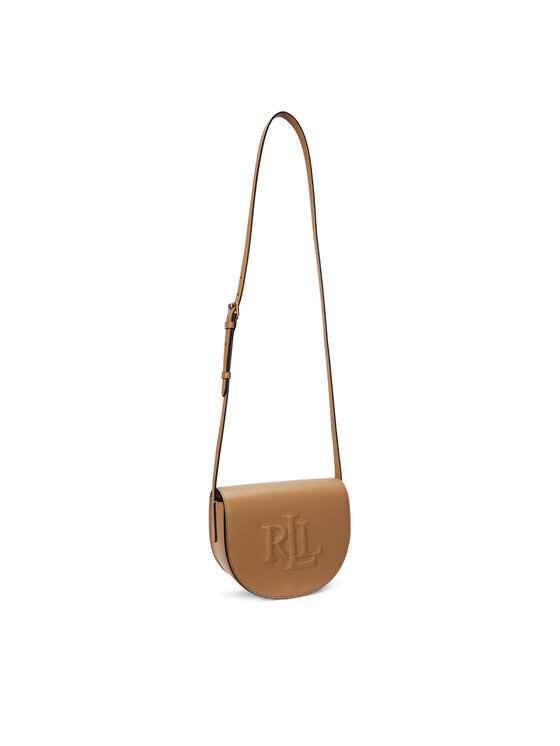 LAUREN RALPH LAUREN LAUREN RALPH LAUREN Ročna torba Witley Leather Medium Embossed Logo Crossbody Bag 431950130008 Rjava