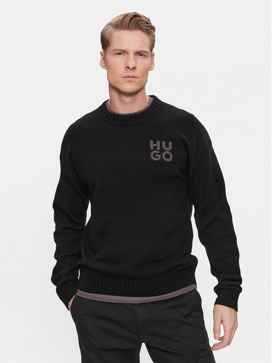Férfi Sweater HUGO, Méret: XXL, Fekete, San Cassio-L 50500015
