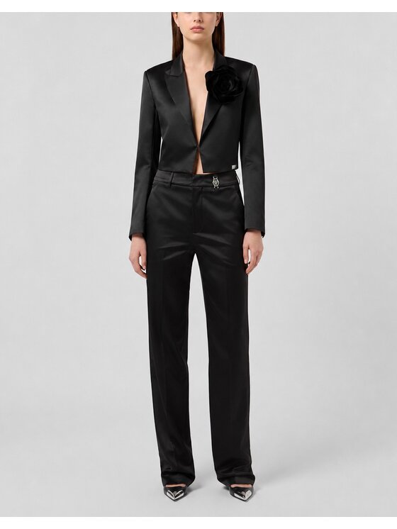 PHILIPP PLEIN PHILIPP PLEIN Spodnie materiałowe 31260 Czarny Straight Fit
