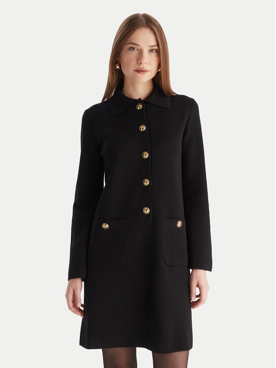 Luisa Spagnoli Sukienka dzianinowa Magilla 100109 Czarny Regular Fit