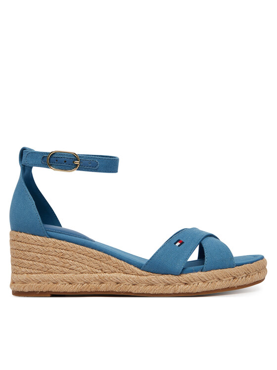 Tommy Hilfiger Tommy Hilfiger Εσπαντρίγιες Hemp Crossover Strap Wedge Espadrilles FW0FW09332 Μπλε