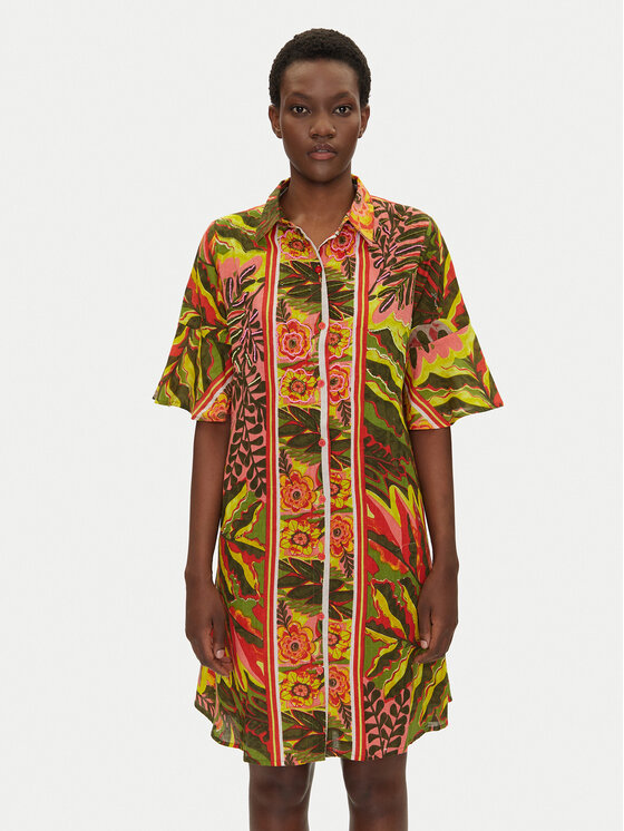 Iconique Iconique Рокля тип риза IC25-102 Цветен Relaxed Fit