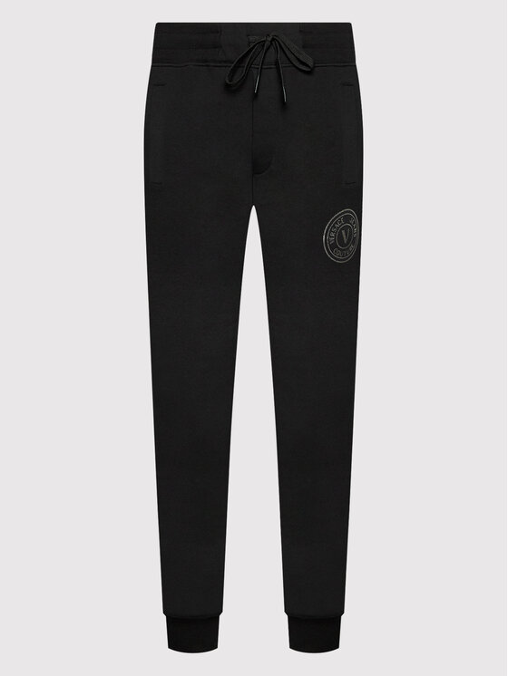 Versace Jeans Couture Versace Jeans Couture Teplákové nohavice Vemblem S Foil 73GAAT06 Čierna Regular Fit