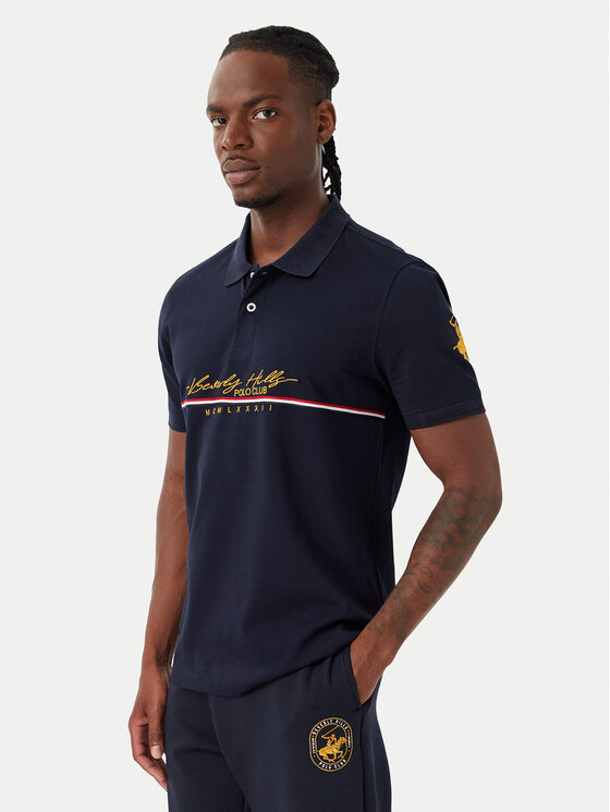Beverly Hills Polo Club Tricou polo P-SS26M-P2528 Bleumarin Regular Fit