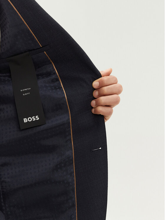 BOSS BOSS Garnitur Huge 50534914 Granatowy Slim Fit