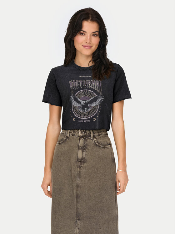ONLY ONLY Tricou Lucy 15215721 Negru Regular Fit