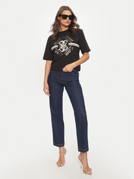 Guess Guess Футболка V4BI05 I3Z14 Чорний Boxy Fit