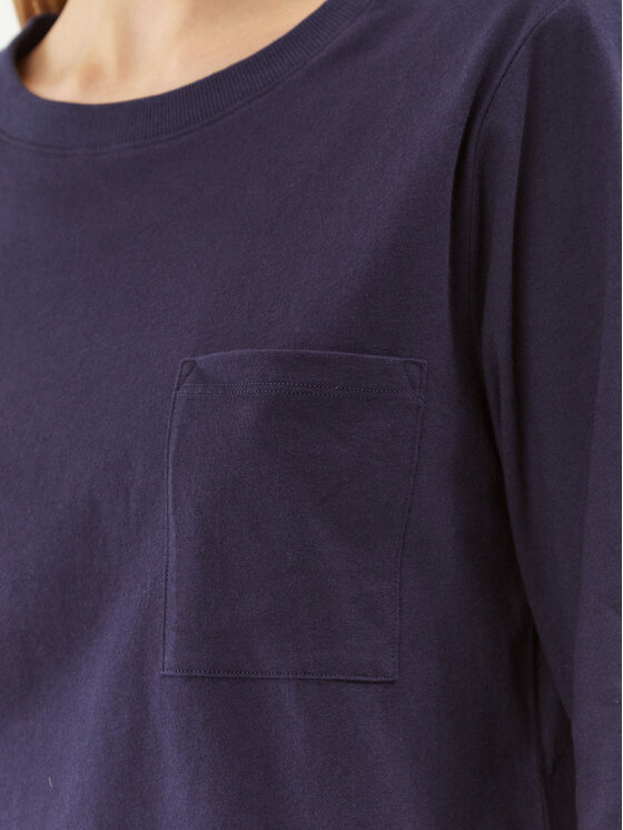 Triumph Triumph Pizsama felső Mix & Match LSL Top Chest Pocket 03 10216519 Sötétkék Regular Fit