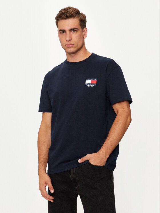 Tommy Jeans T-krekls DM0DM19695 Tumši zils Regular Fit