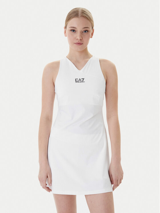 EA7 Emporio Armani EA7 Emporio Armani Teniška obleka 7W000317 AF14524 U0002 Bela Regular Fit