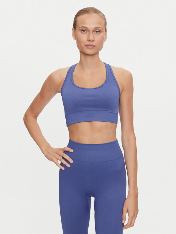 Biustonosz sportowy, rozmiar M/L, Granatowy, 4FWAW24USBAF141